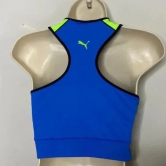 NWT PUMA Activewear Xtreme Colorblock Crop Top Blue & Green XS - Picture 3 of 4